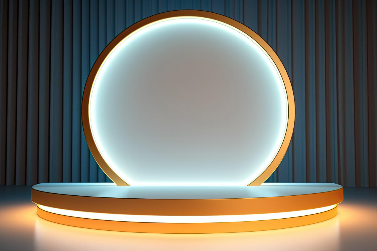 This is a round platform with a glowing circle