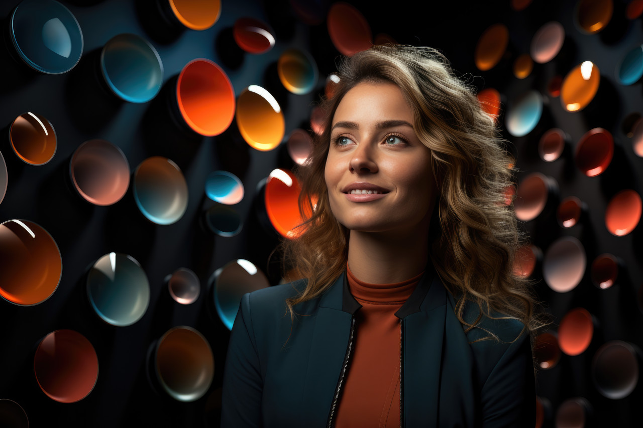 Employee excels in the digital realm collecting badges in virtual recognition, employee recognition images