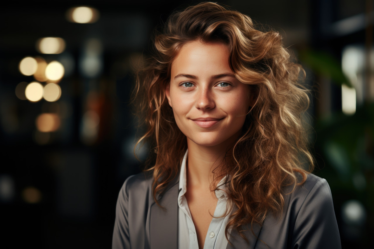 Employee embraces personal growth alongside her award, recognition and reward images