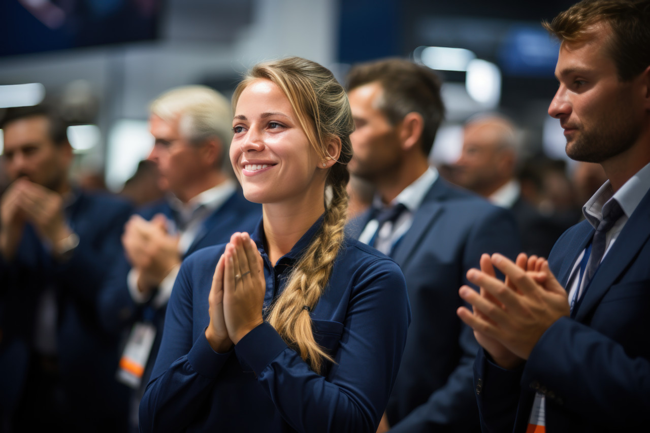 Employee honored in formal ceremony with award, employee recognition images