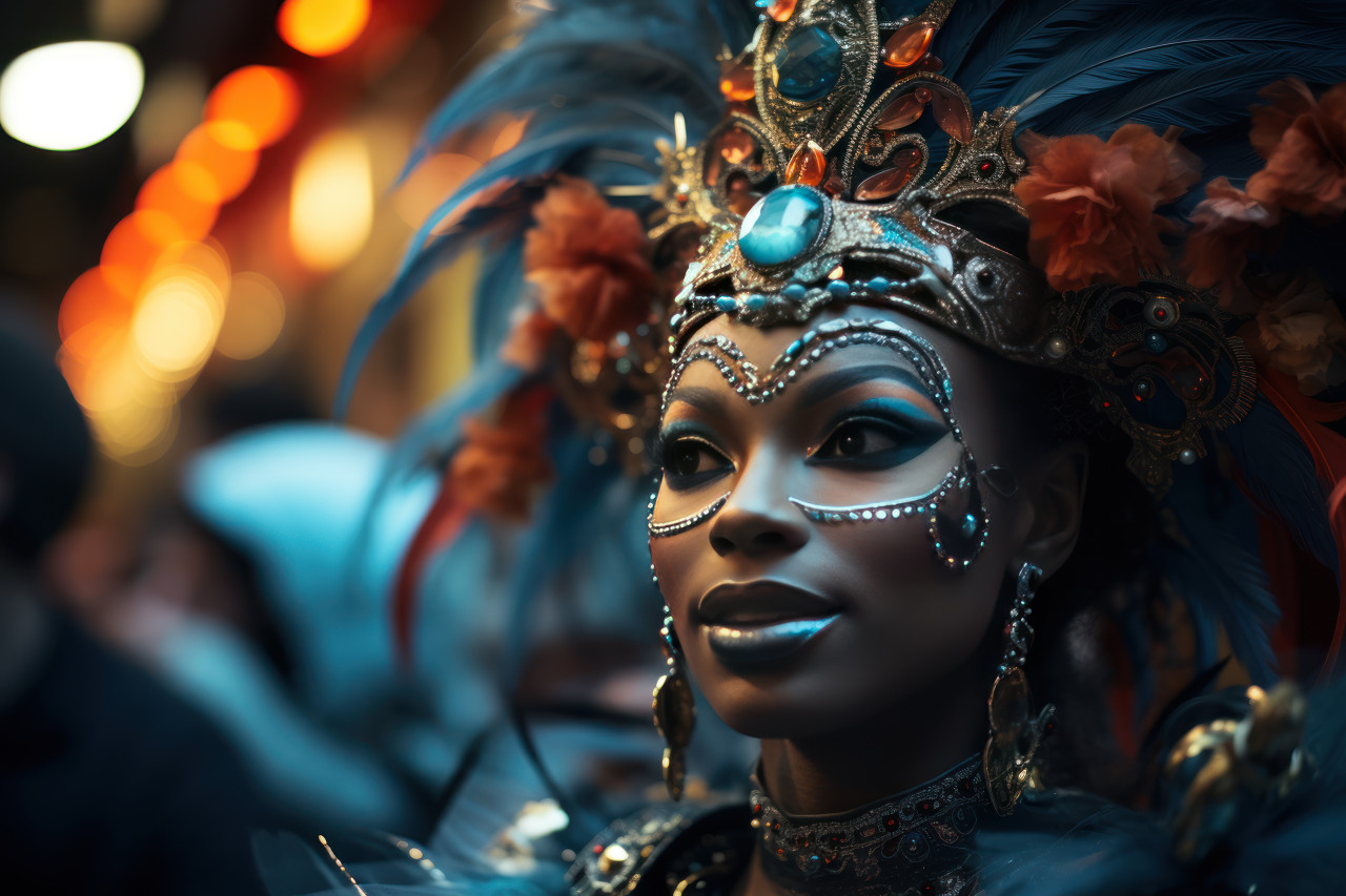 Carnival fusion street art and masked elegance, festive carnival photos