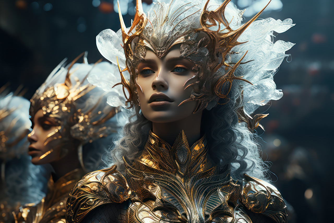 A  underwater inspired costumes for an oceanic adventure, festive carnival photos