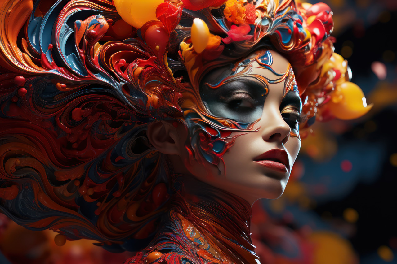 Astronomical carnival abstract planetary attires painting the cosmos, carnival festival pictures