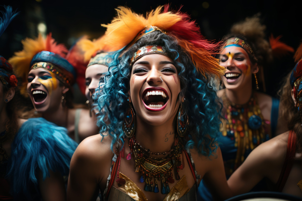 Dynamic carnival beats drummers in vibrant costumes, carnival festival pictures