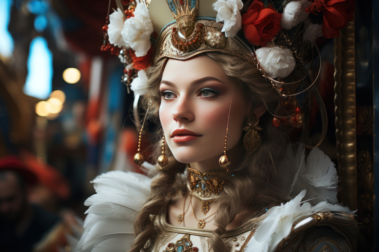 Renaissance festivities jugglers and courtly, colorful carnival images