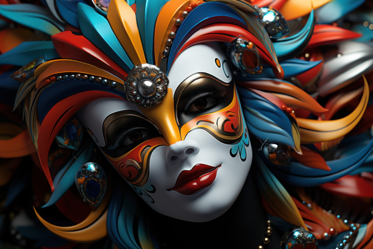 Masked spectacle carnival masks create mesmerizing patterns, carnival festival pictures