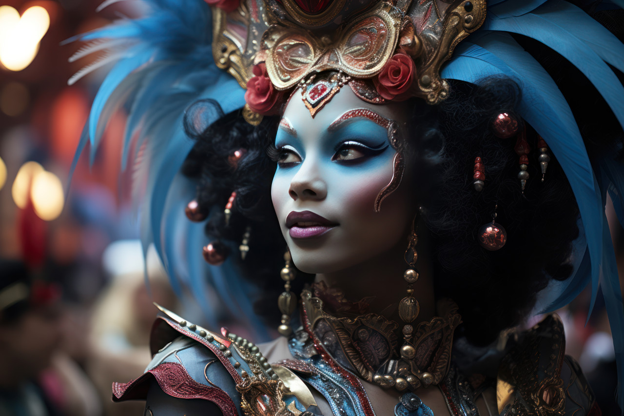Mythical composers elevating carnival atmosphere, colorful carnival images