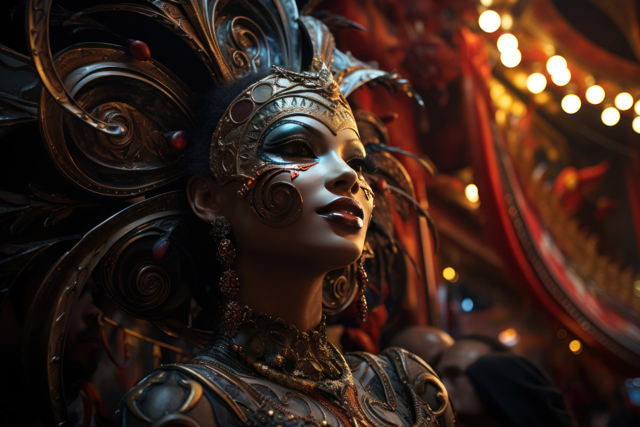 Celestial carnival lunar eclipse unveils dramatic festivity, colorful carnival images