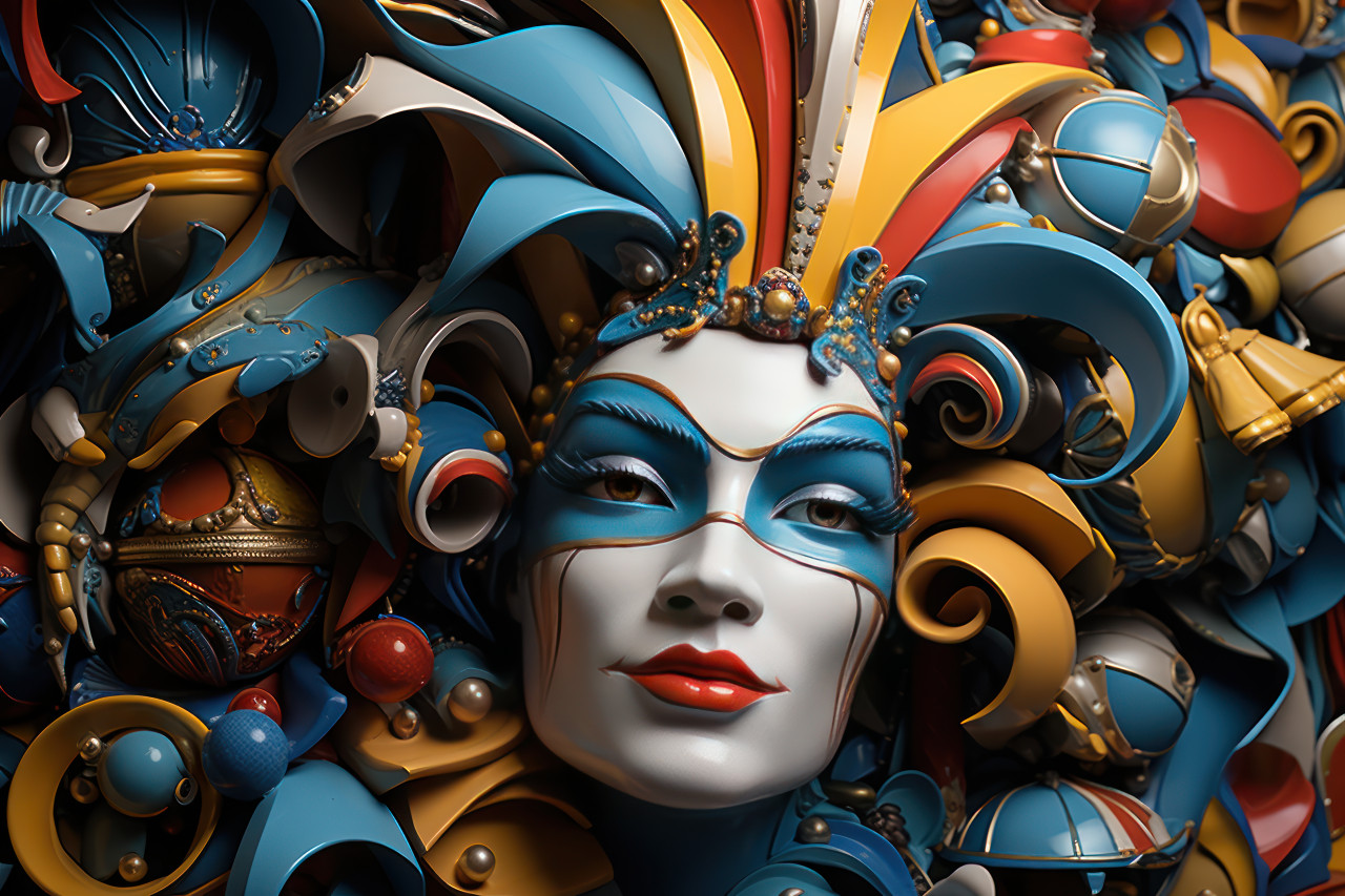 Artistic masks transforming carnival, carnival festival pictures