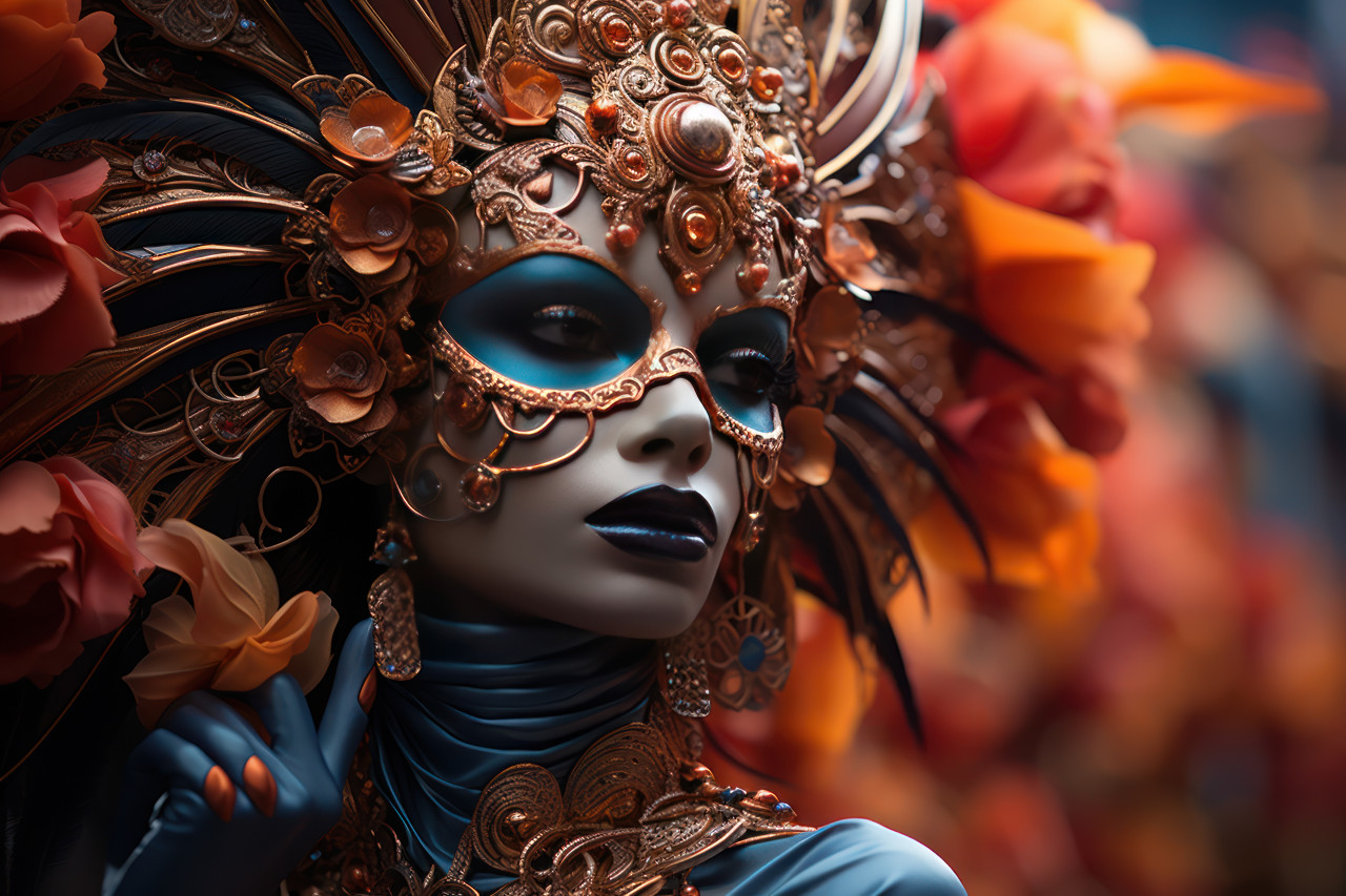 Intricate emotions the mysterious masquerade, colorful carnival images