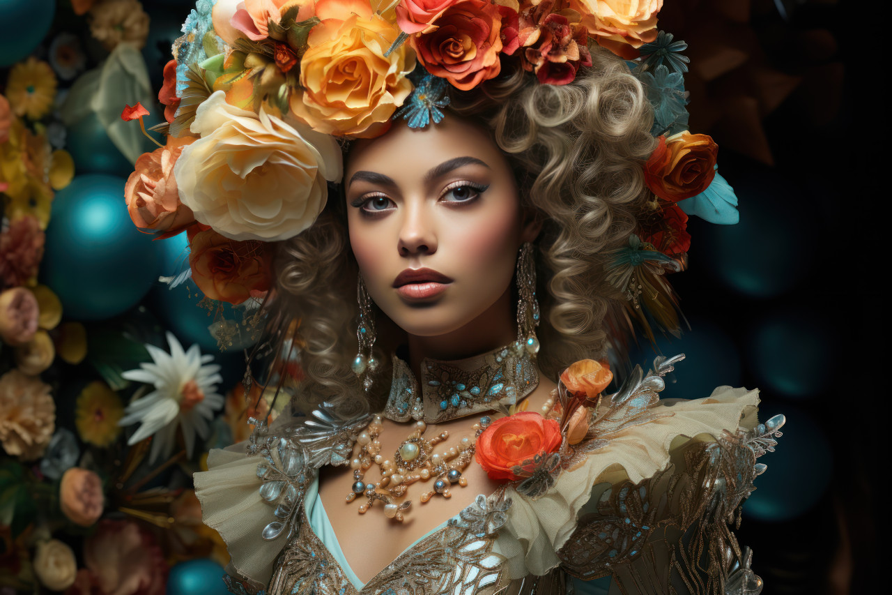 Attire a scene transformed by flowers, colorful carnival images
