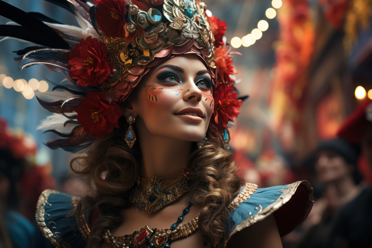 A magical carnival sorcerers and wizards in enchantment, colorful carnival images