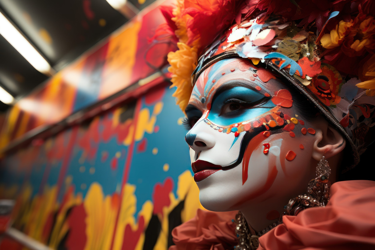 Modern interpretation venetian carnival murals with a twist, carnival festival pictures