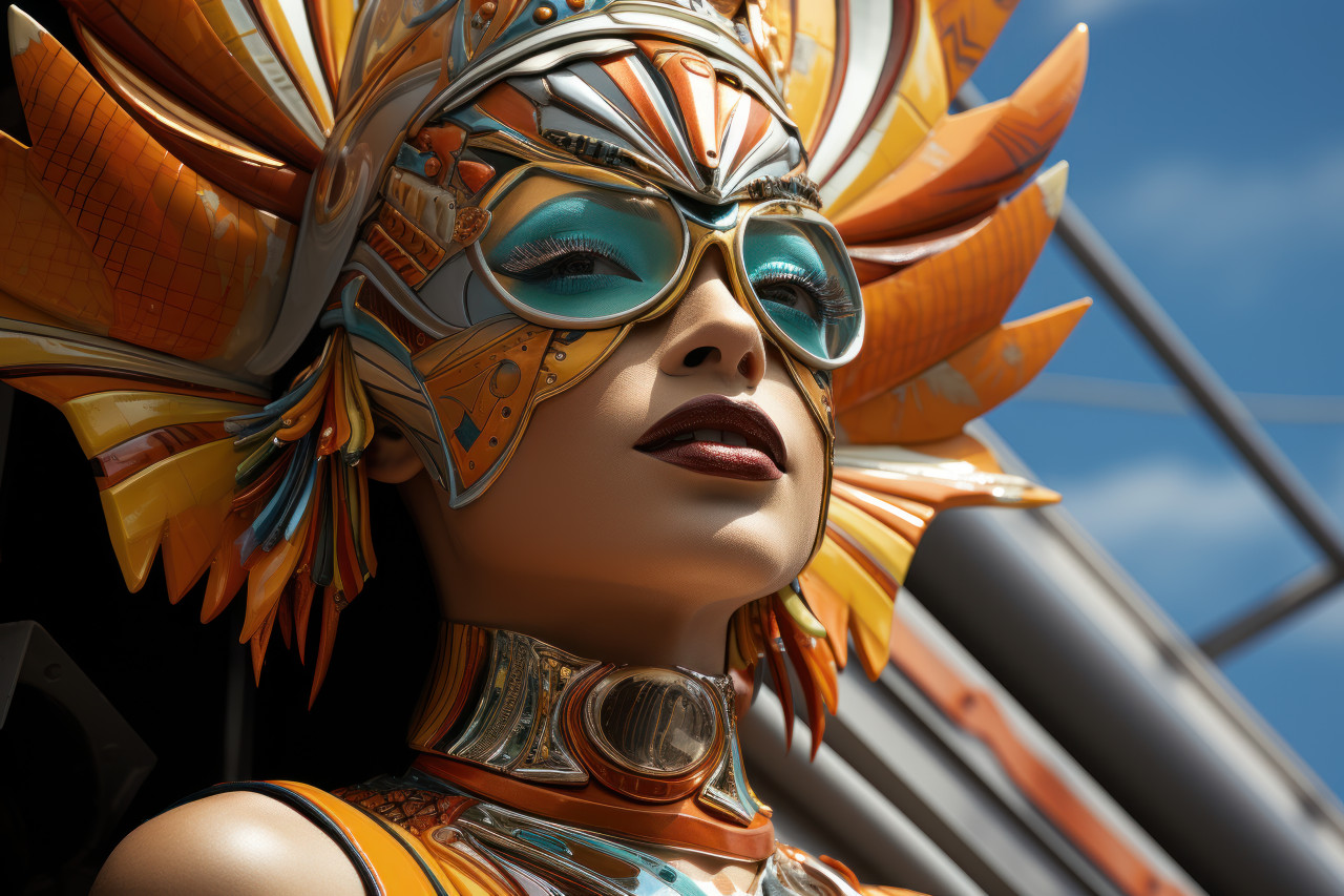 Carnival heights masked adventurer on precipice, carnival festival pictures