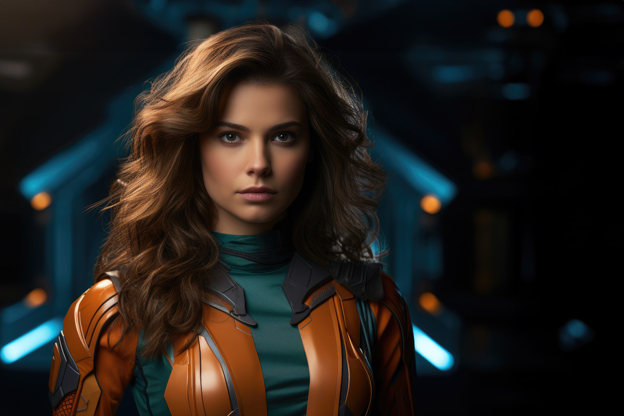 Heroism woman in superhero, girl power image