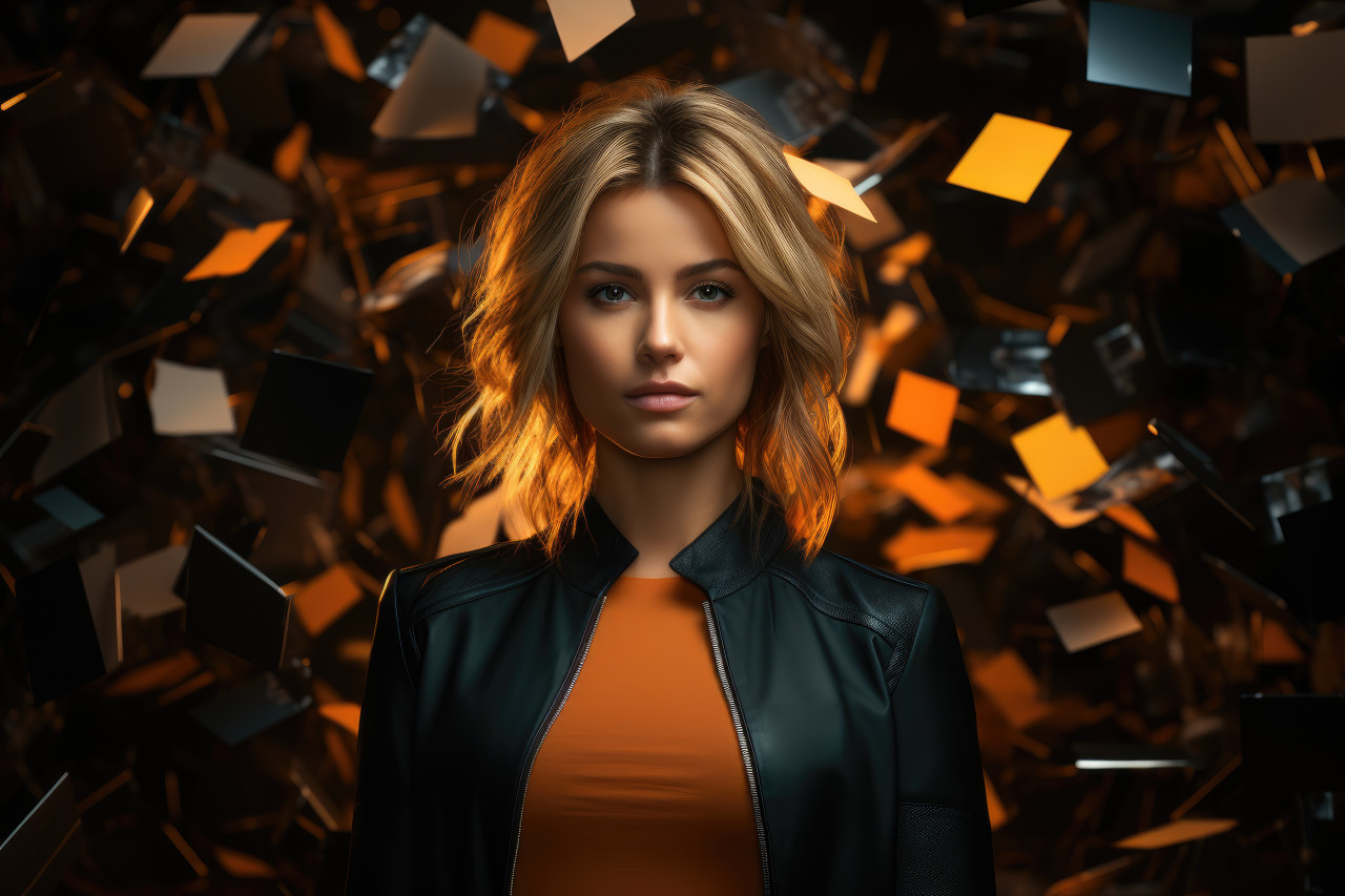 Female professional driving social impact via blockchain, female empowerment image