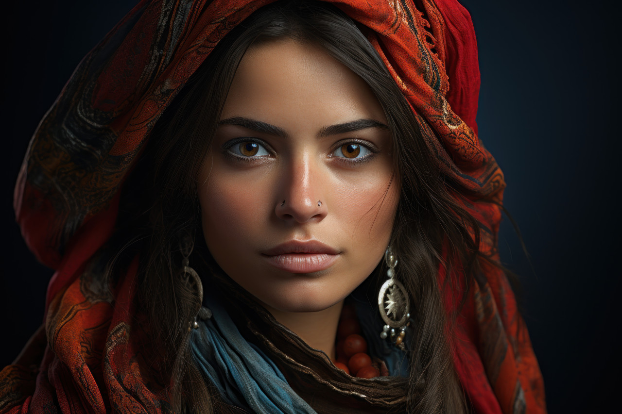 Strength in tradition nomadic woman epitomizing adaptability, girl power image