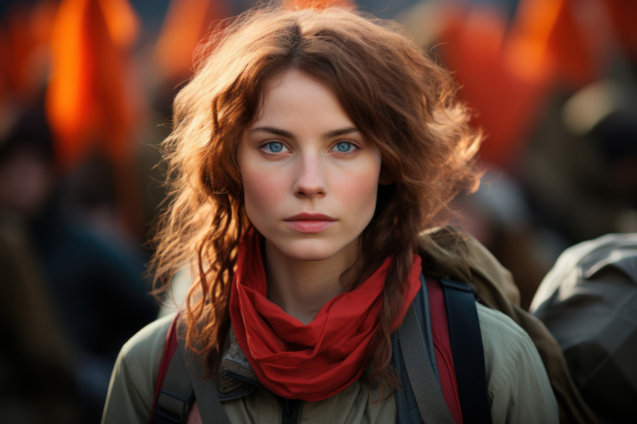 Female activist for environmental sustainability, girl power image