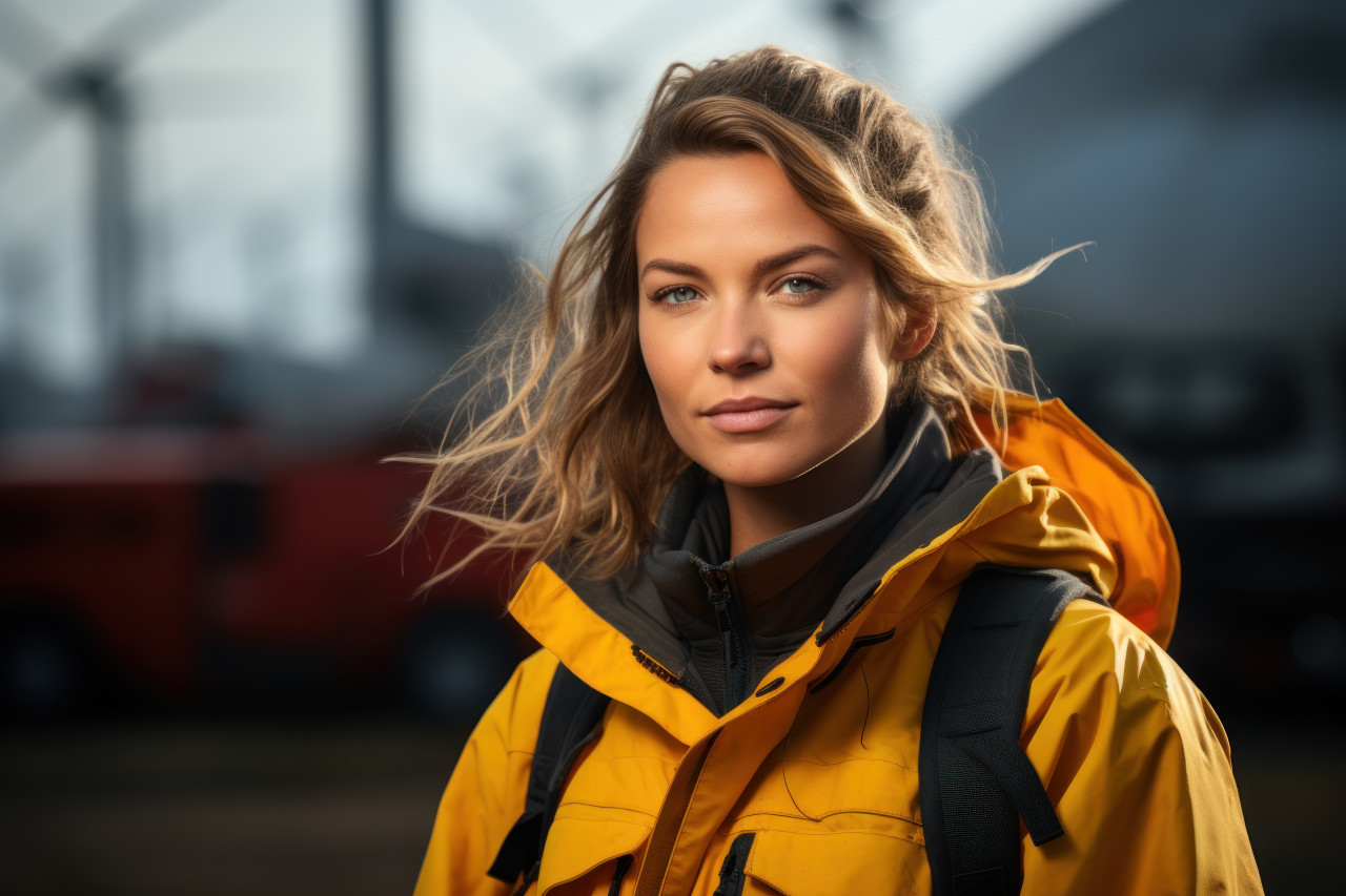 Green energy visionary female professional sustainability, girl power image