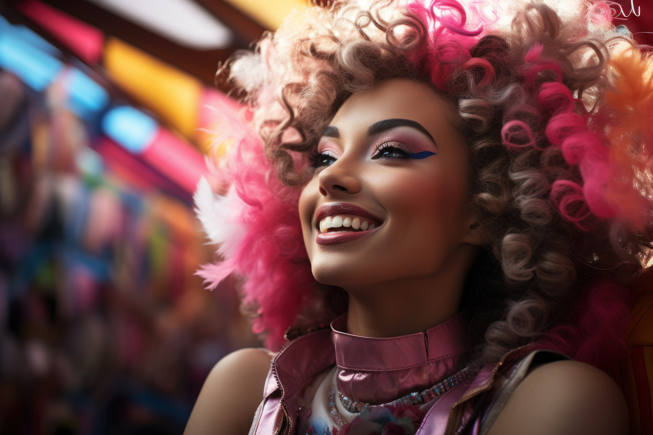 Colorful empowerment festive carnival of feminism, girl power image