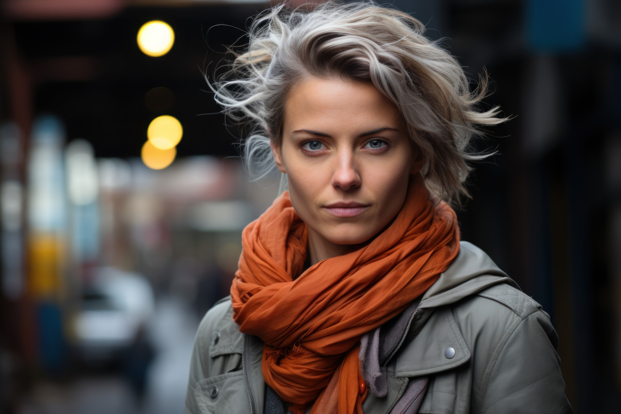 Strength woman courage in urban setting, female empowerment image