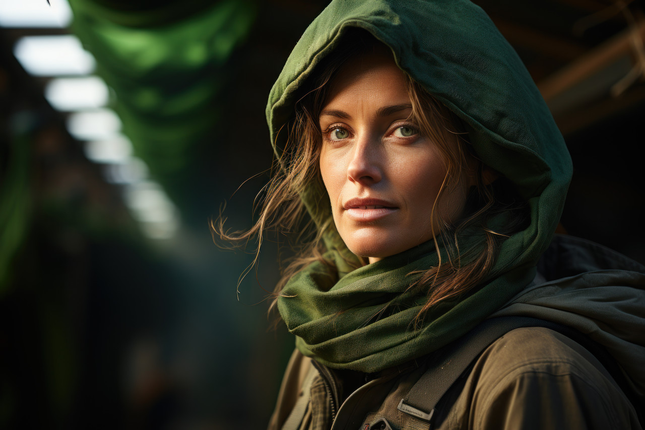 Farming woman showcasing sustainable food practices, girl power image