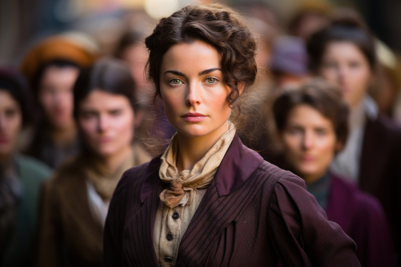 Women recreate historic suffragette protes, girl power image