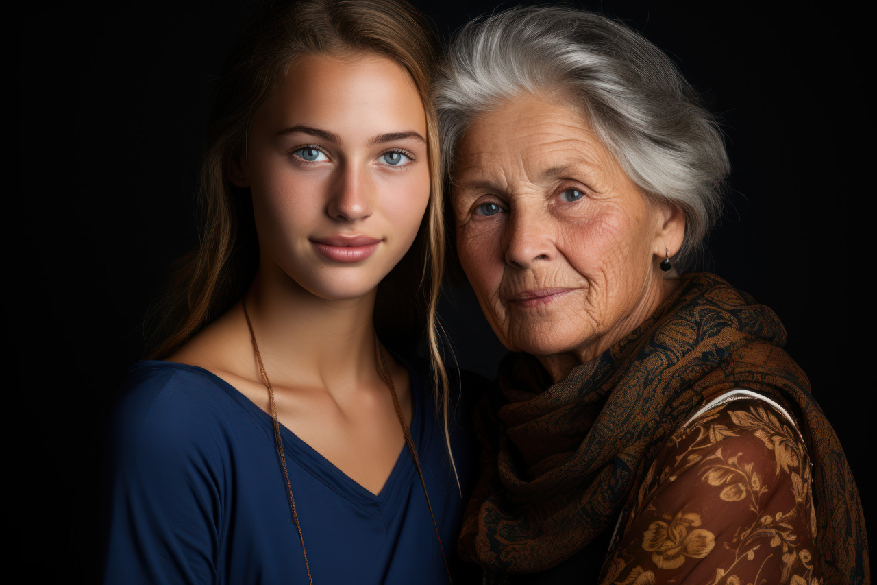 A young girl embracing timeless wisdom, female empowerment image