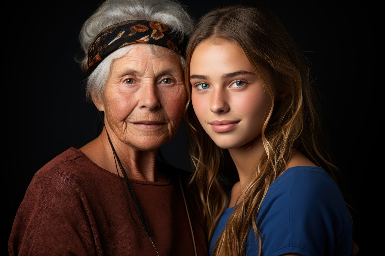 Generational wisdom a young girl enduring bond, girl power image