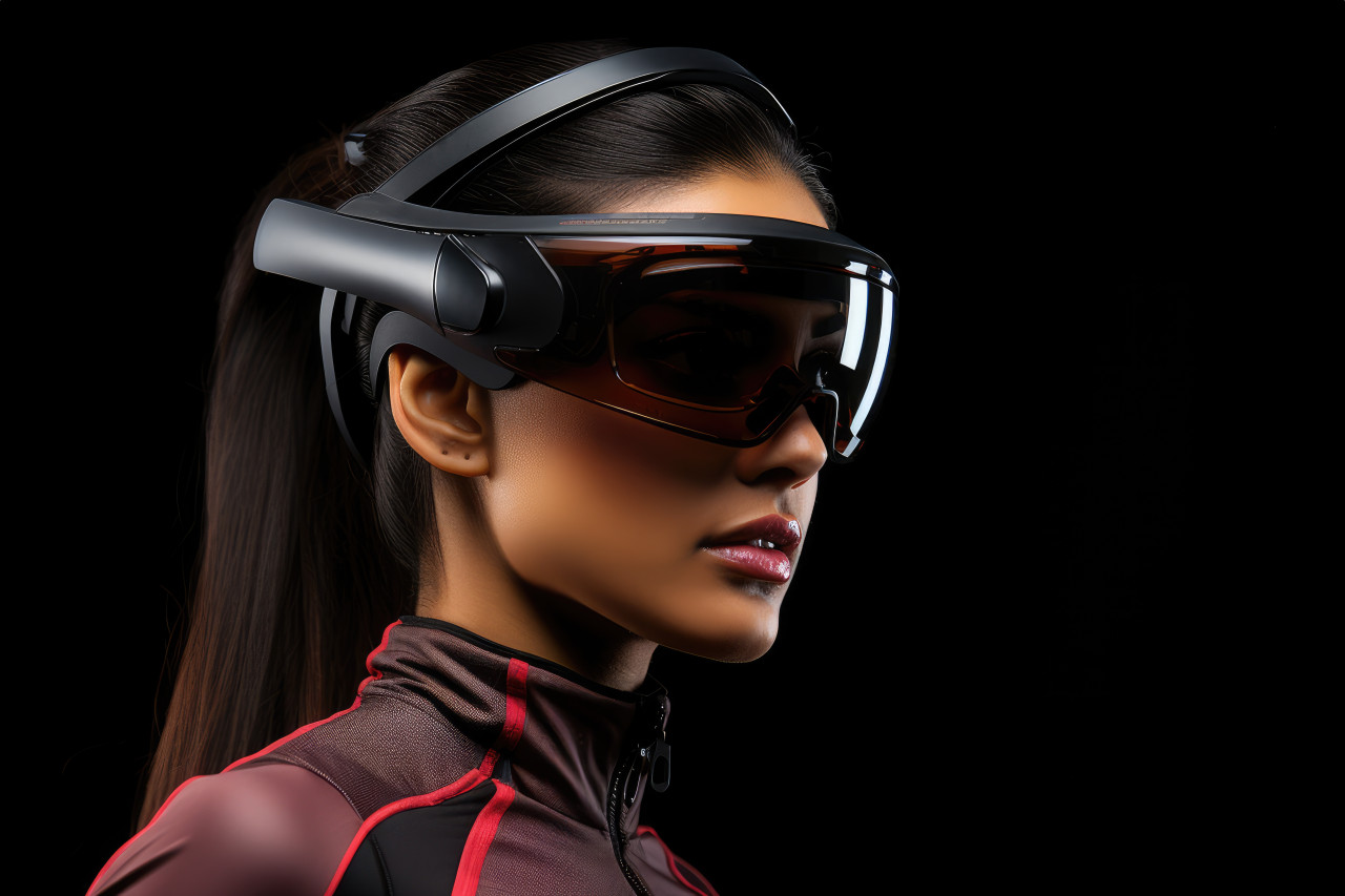 Technological limits woman strength in virtual reality, girl power image