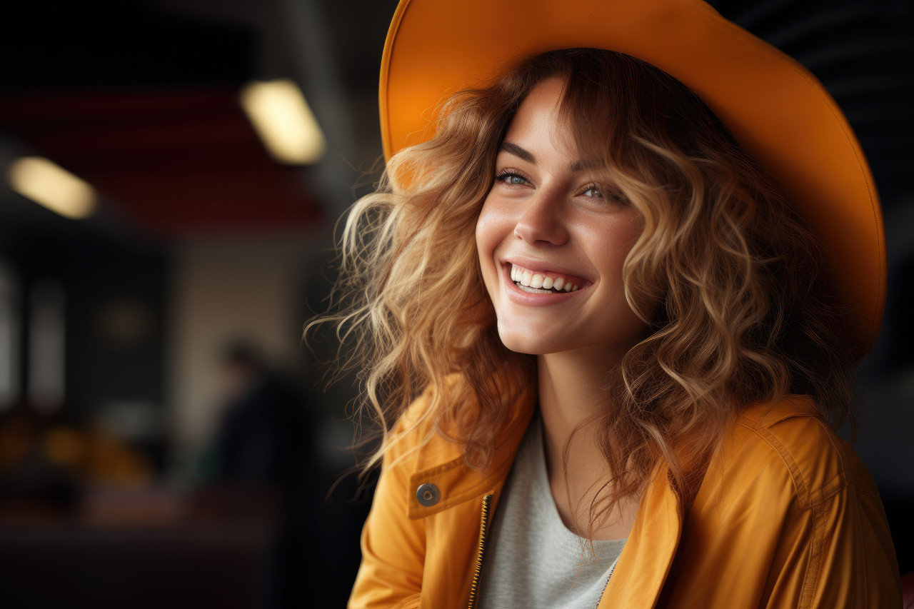 Confidence the joy filled smile of a woman, girl power image