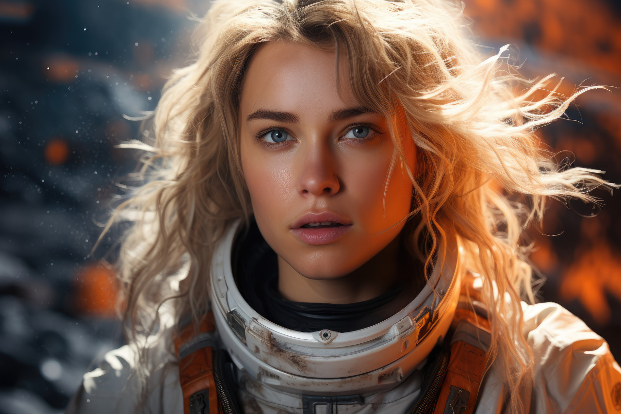 Visions businesswoman space exploration, female empowerment image