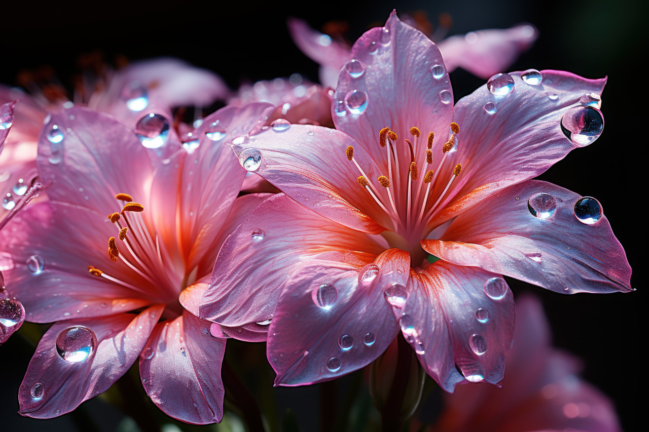 Surreal effects of light on flower petals, spring session photos