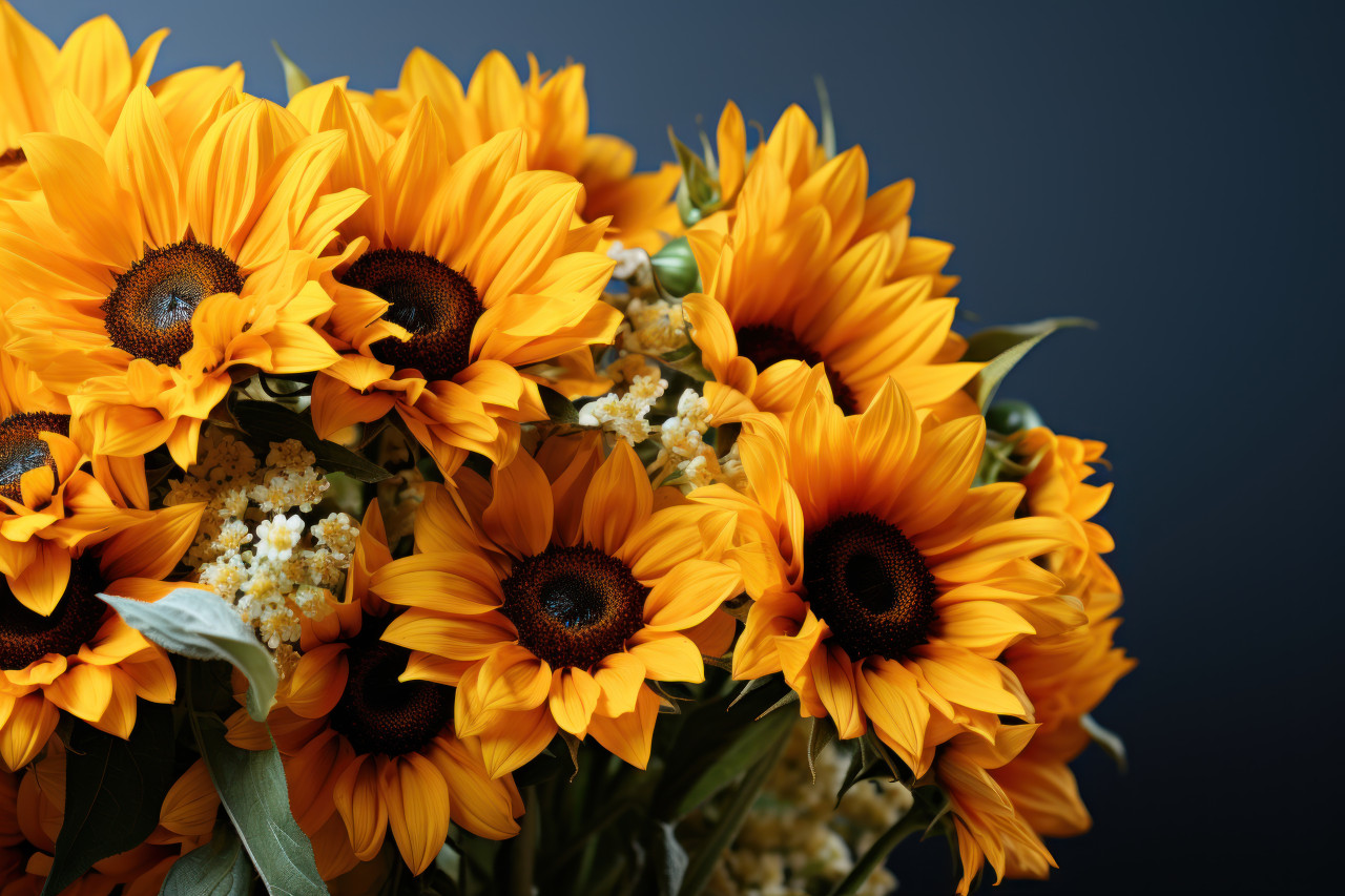 Sunflowers staging a nature melody, spring session photos