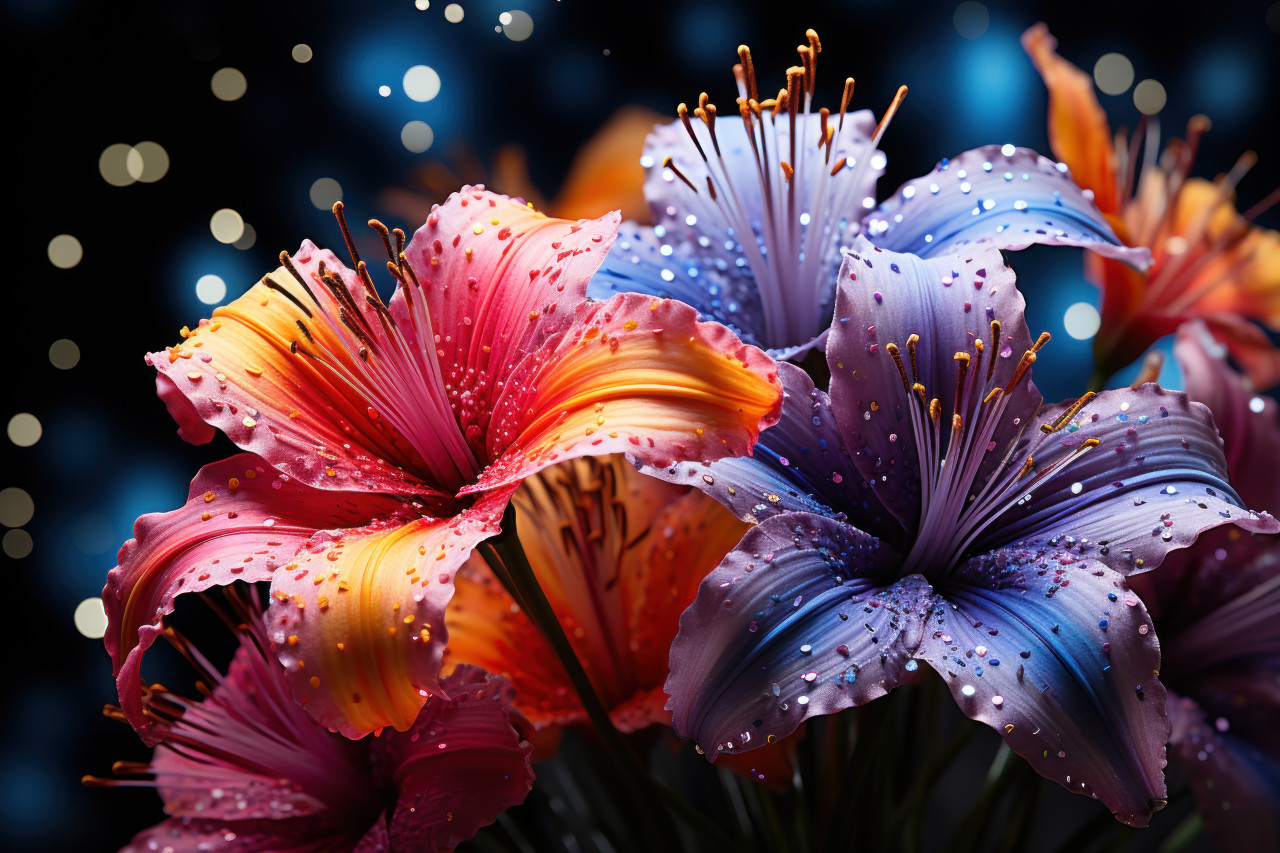 Nature pyrotechnics blooms sparkling in floral, spring session photos