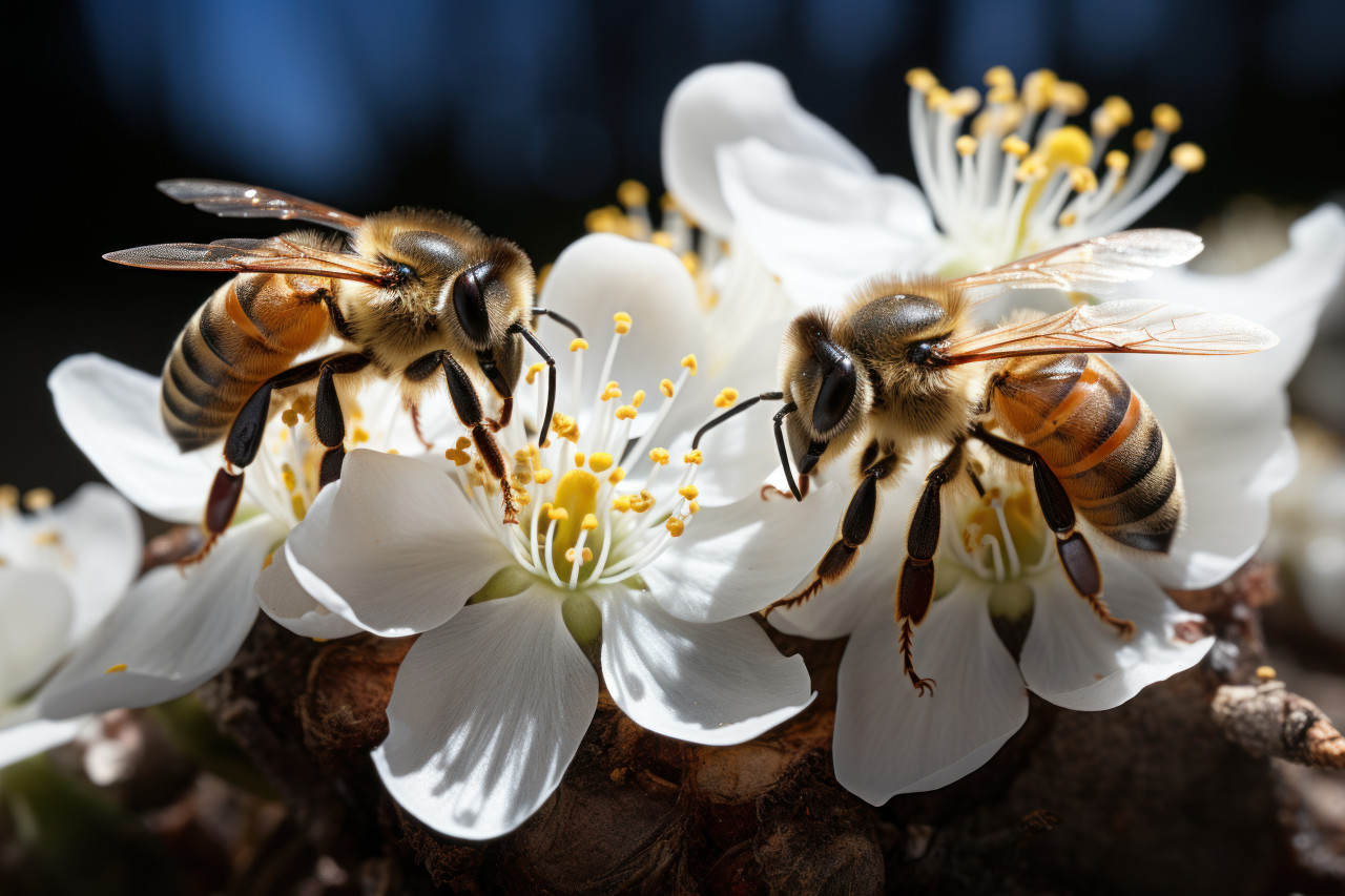 Bees essential role in nature pollination, spring session photos