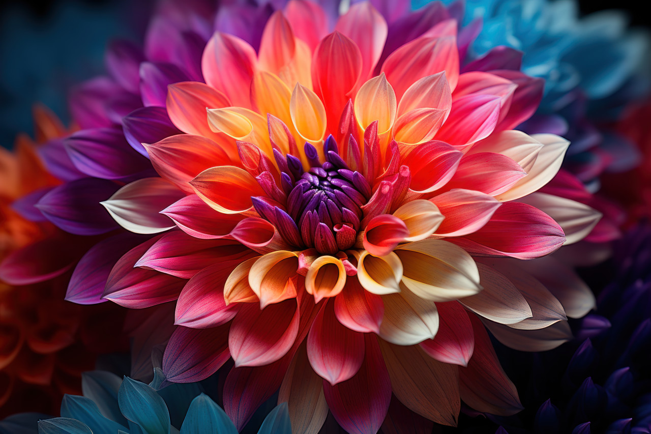 Kaleidoscope distorted multiplications in mesmerizing hues, spring session photos