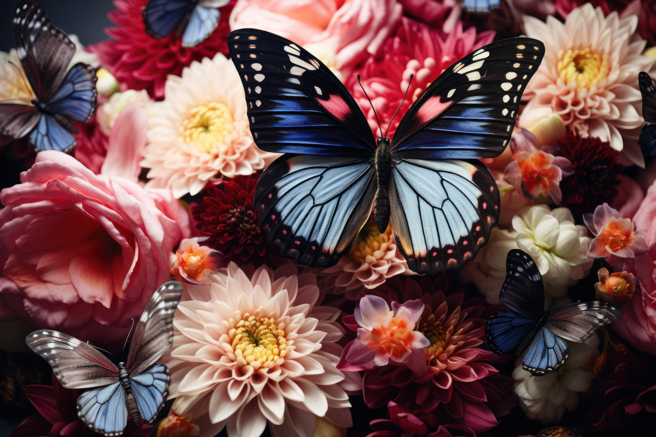 Butterflies beauty in the precious moment of landing, spring session photos