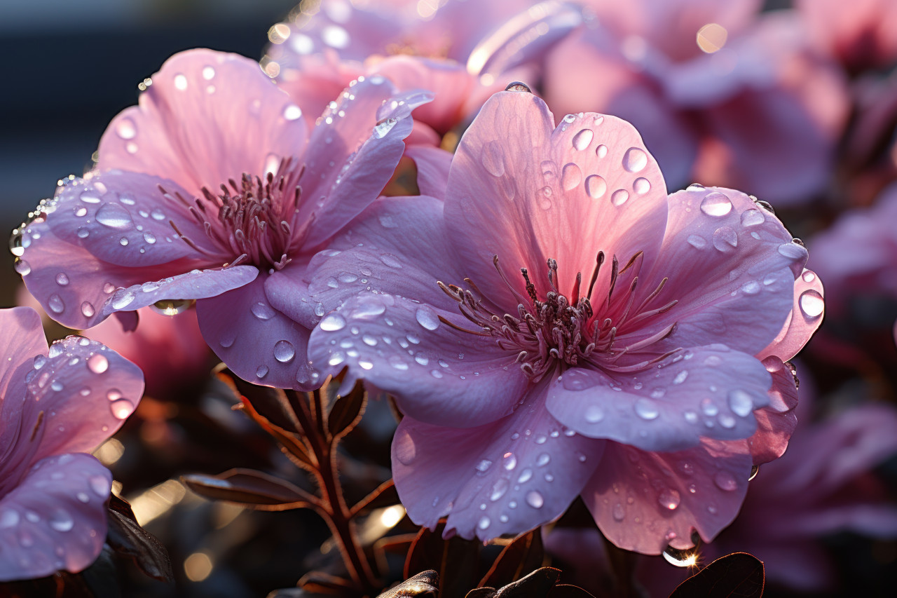 Fresh beginnings morning dew on delicate petals, spring session photos