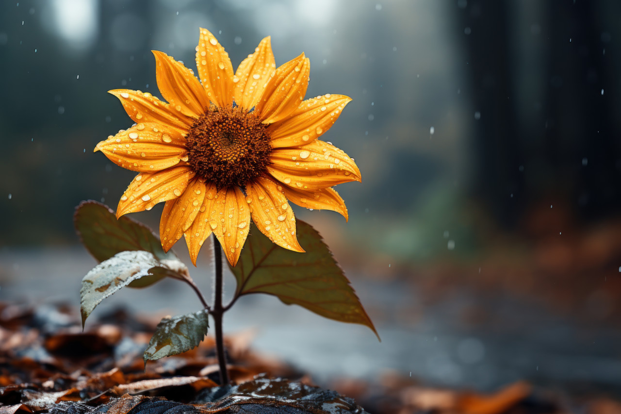 Symbolic sunflower standing tall, spring session photos