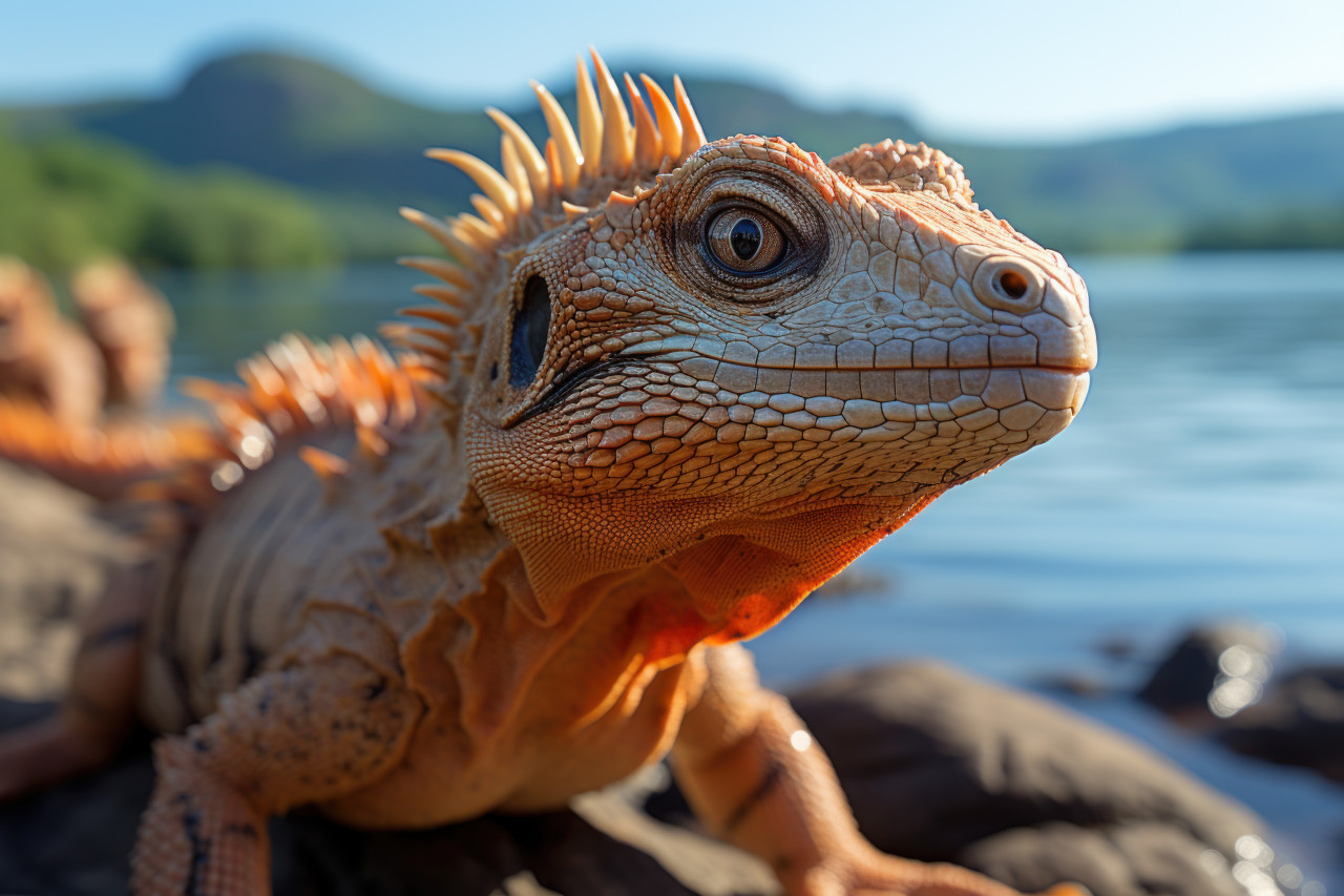 Wildlife volcanoes and beaches unite, environmental concept