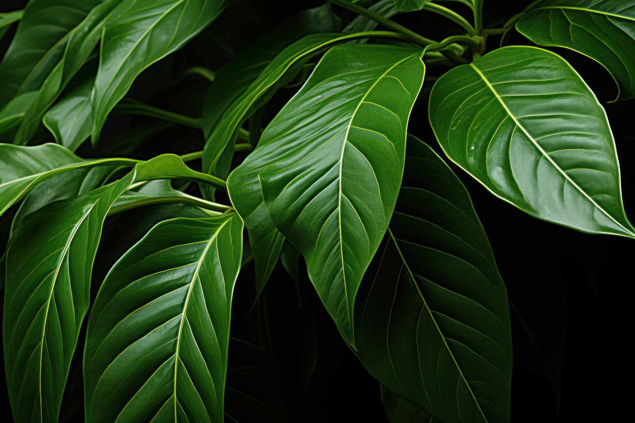 Two leaves intertwined in a close up representing the interconnected web of our planet ecosystems, nature conservation photos