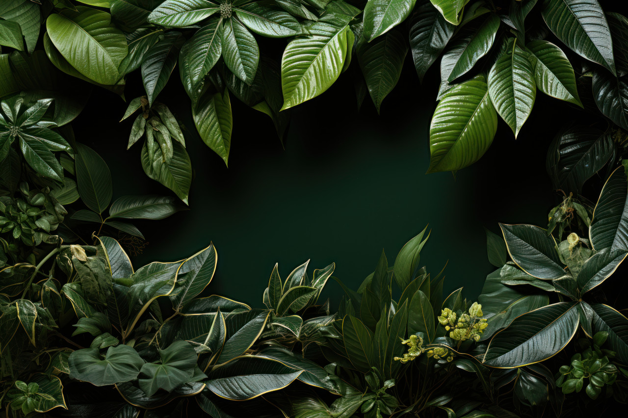 A close up view of interconnected green leaves and the essence of natural relationships, environmental concept