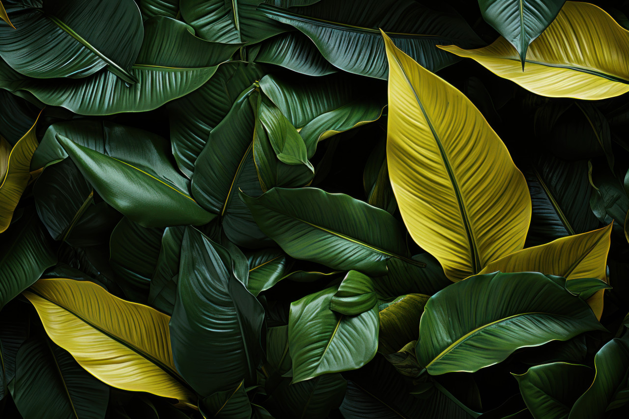 A visual tapestry of green leaves in abstract form, environmental concept