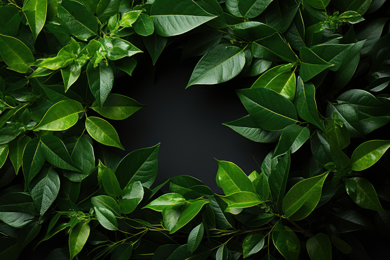 Clock face crafted from leaves urging swift action on environmental concerns, nature conservation photos