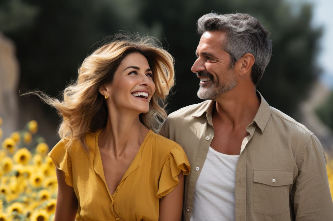 A couple revels in the vibrancy of love, engagement, wedding and anniversary image