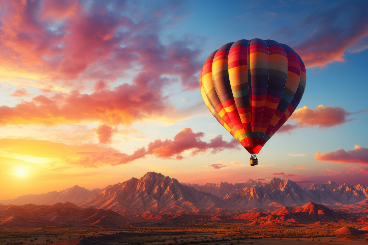 Sunset hot air balloon ride with a romantic twist, valentine, dating and love proposal image