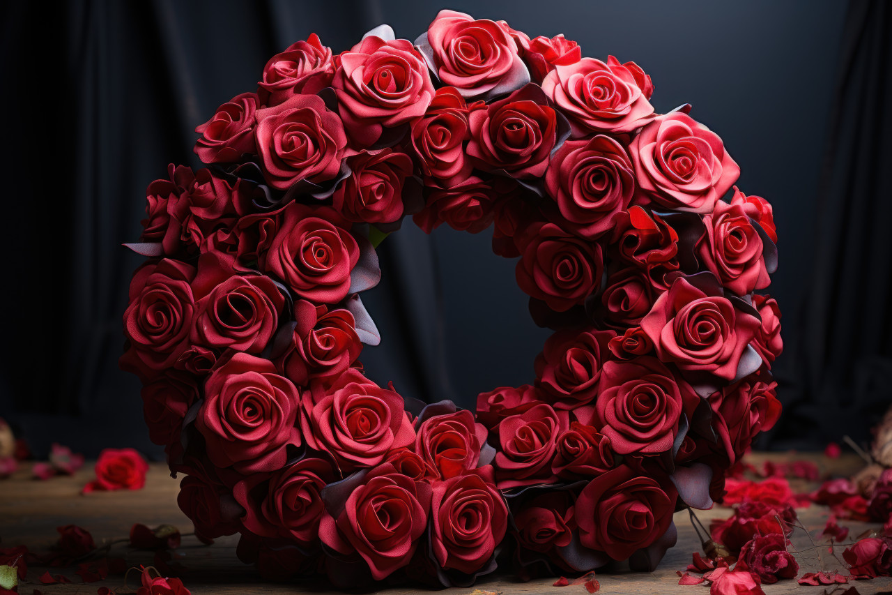 Boundless love captured in a stunning display of red roses, engagement, wedding and anniversary image