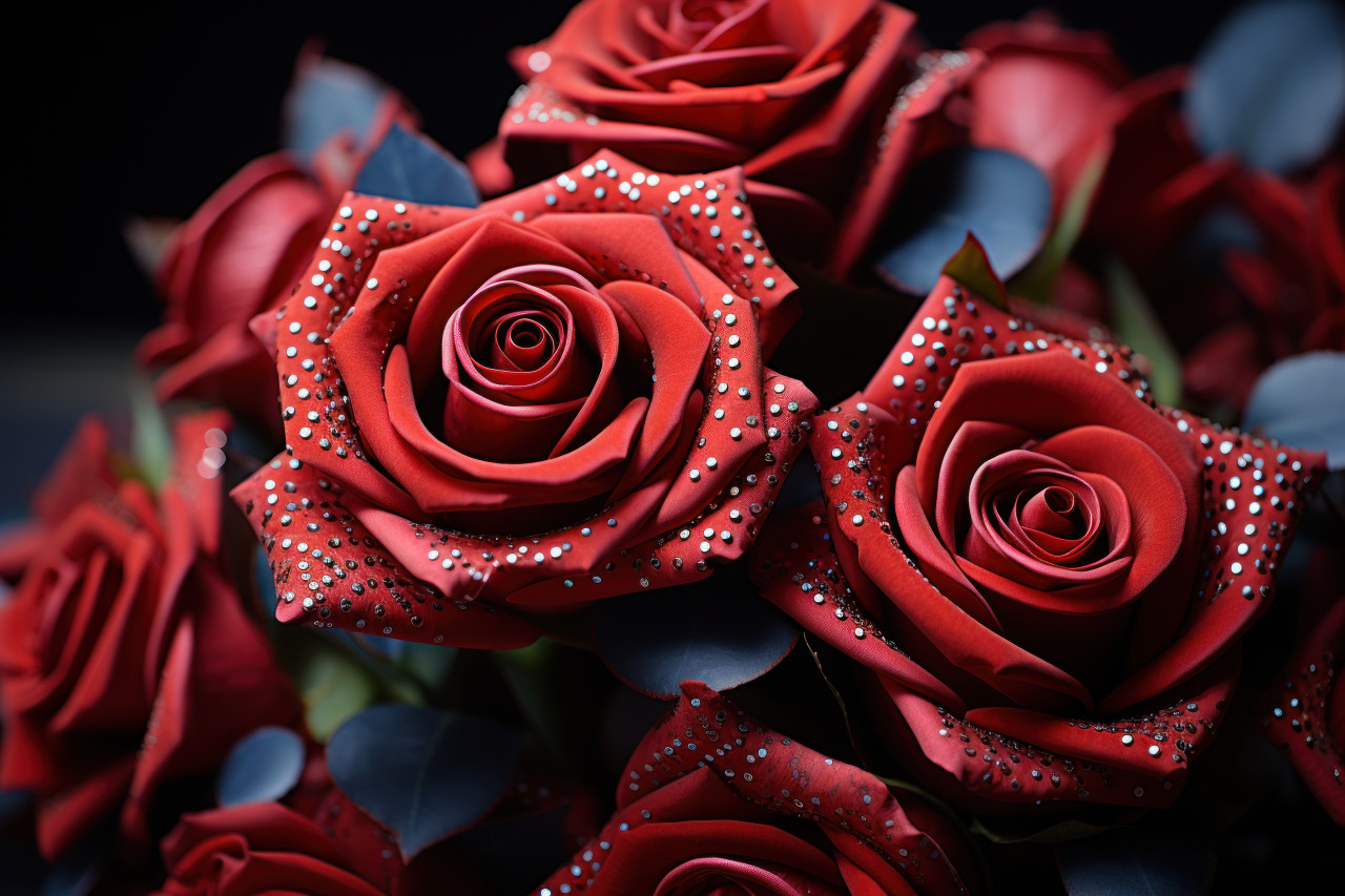 A stunning mosaic of vibrant red roses, engagement, wedding and anniversary image