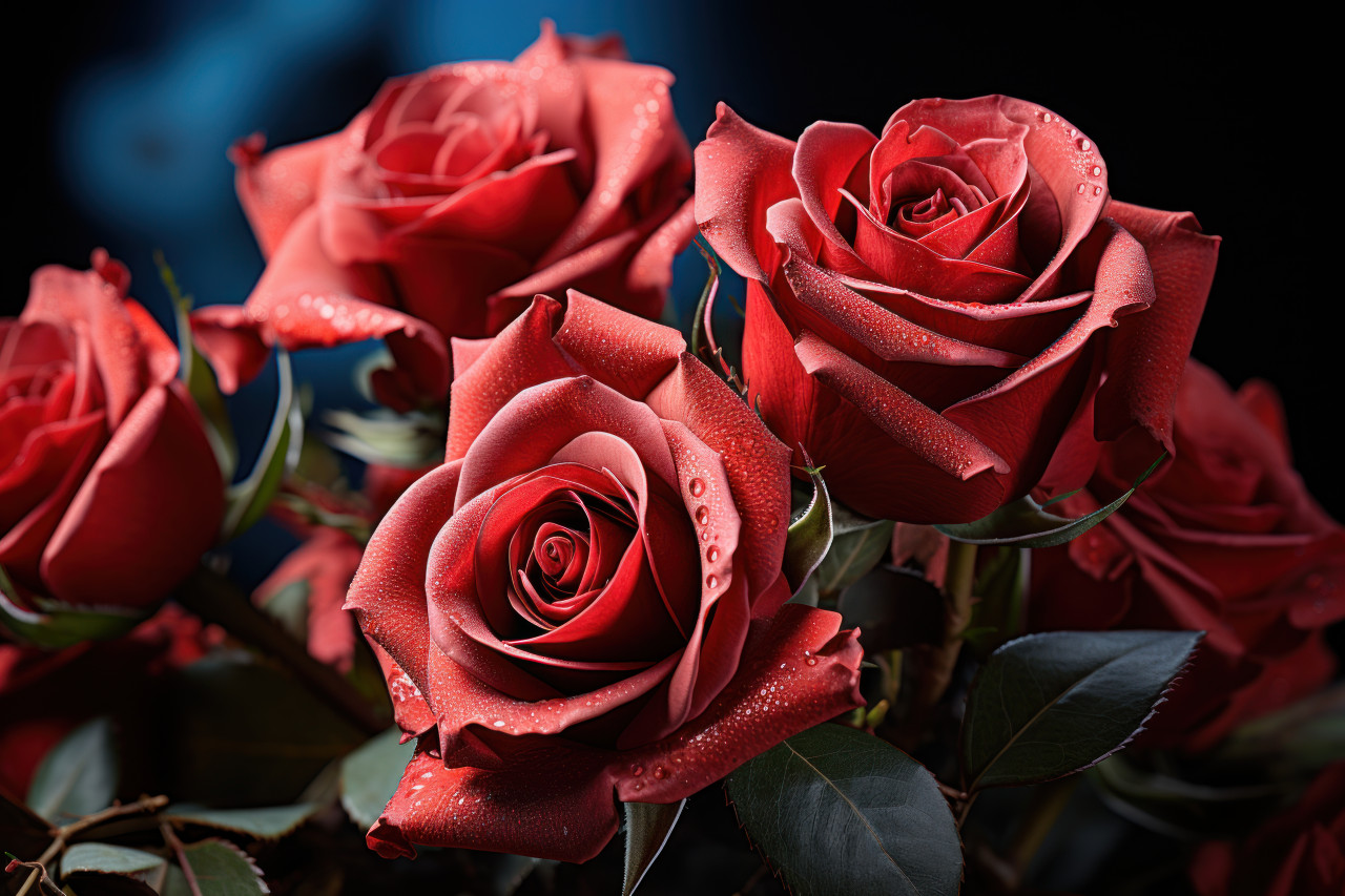 Retro red roses conveying timeless romance, valentine, dating and love proposal image
